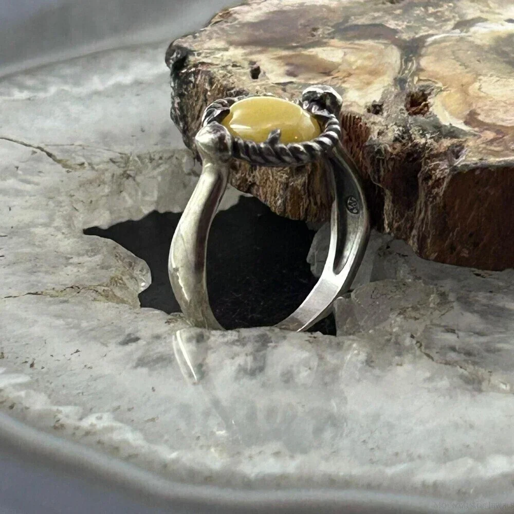 Carolyn Pollack American West Sterling Oval Yellow Jasper Reversible Ring
